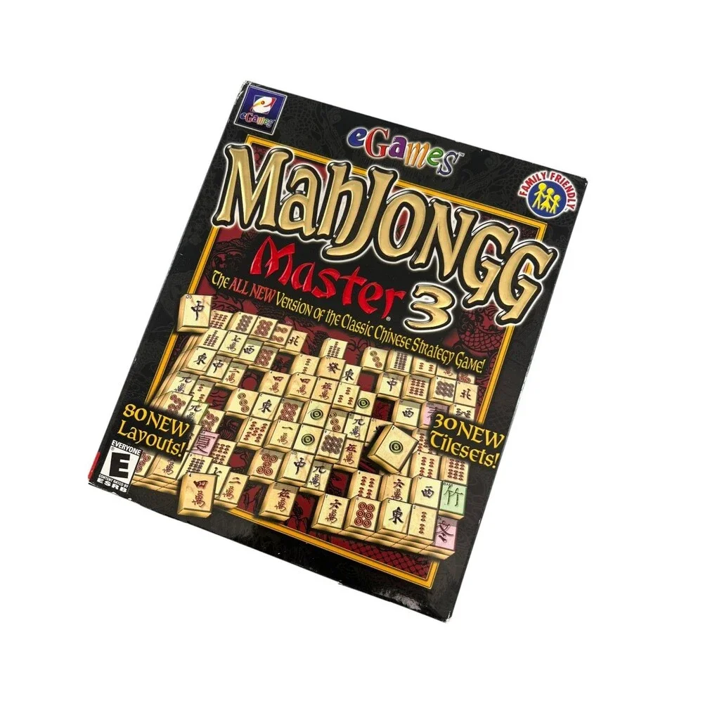 Mahjongg Master 3 PC CD-ROM Sealed 2001 eGames 5 Games